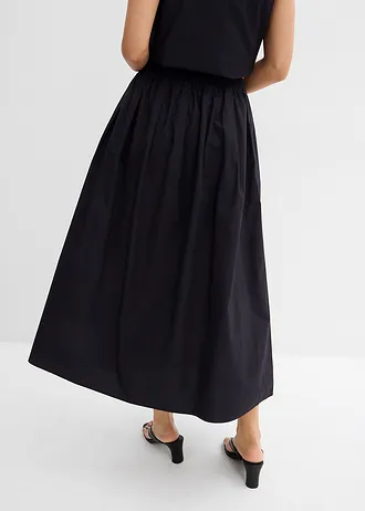 Midirok van puur katoen, Kleur: zwart