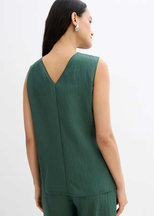 Top en viscose mélangée, effet froissé • vert feuille • product-page.page-title-suffix