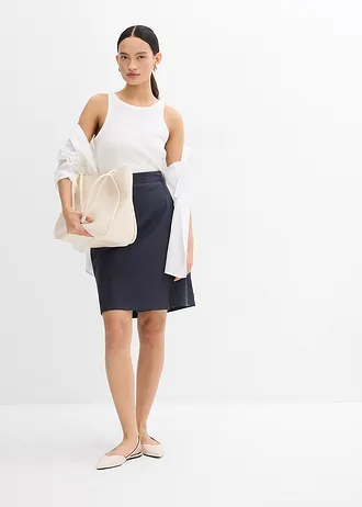 Minirok van twill, Kleur: nachtblauw