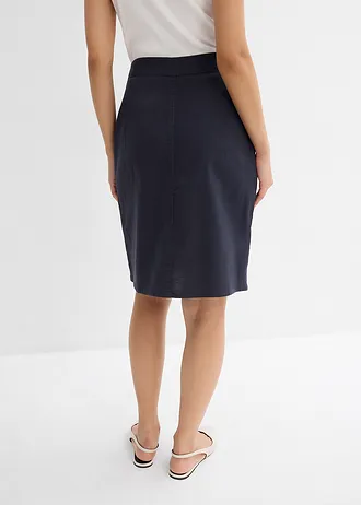 Minirok van twill, Kleur: nachtblauw