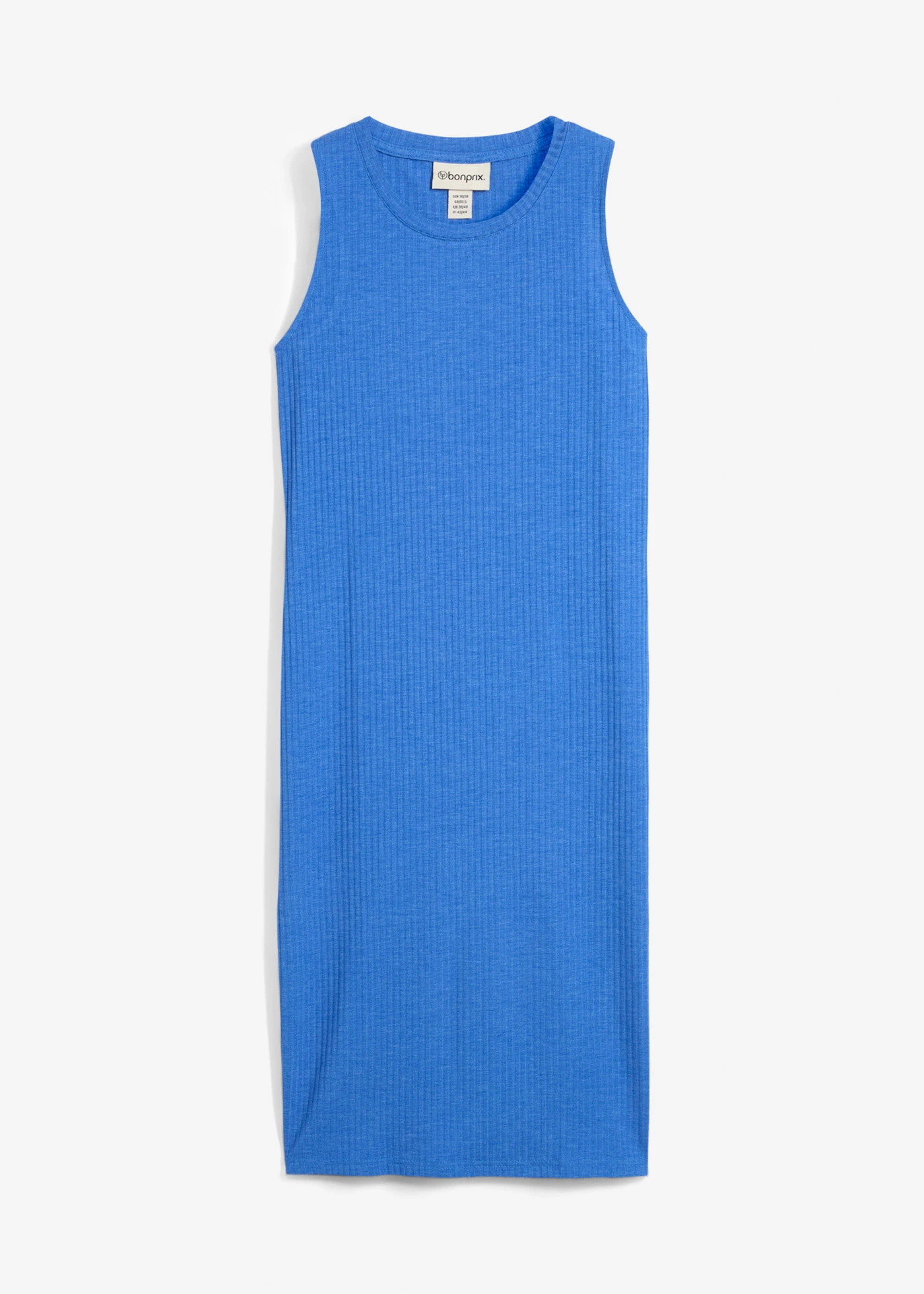 Robe côtelée et fendue sur les côtés • bleu arctique chiné • Boutique bonprix