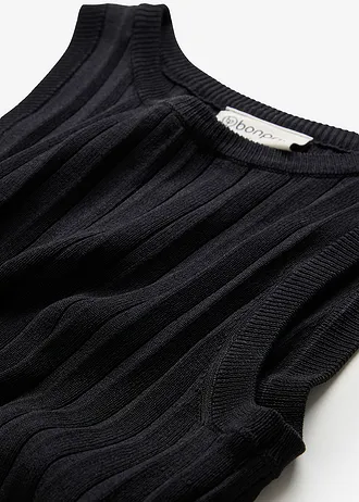 Pletené šaty s áčkovou liní, ze směsi s viskózou • černá • bonprix obchod