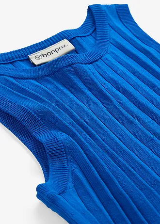 Pletené šaty s áčkovou liní, ze směsi s viskózou • azurově modrá • bonprix obchod