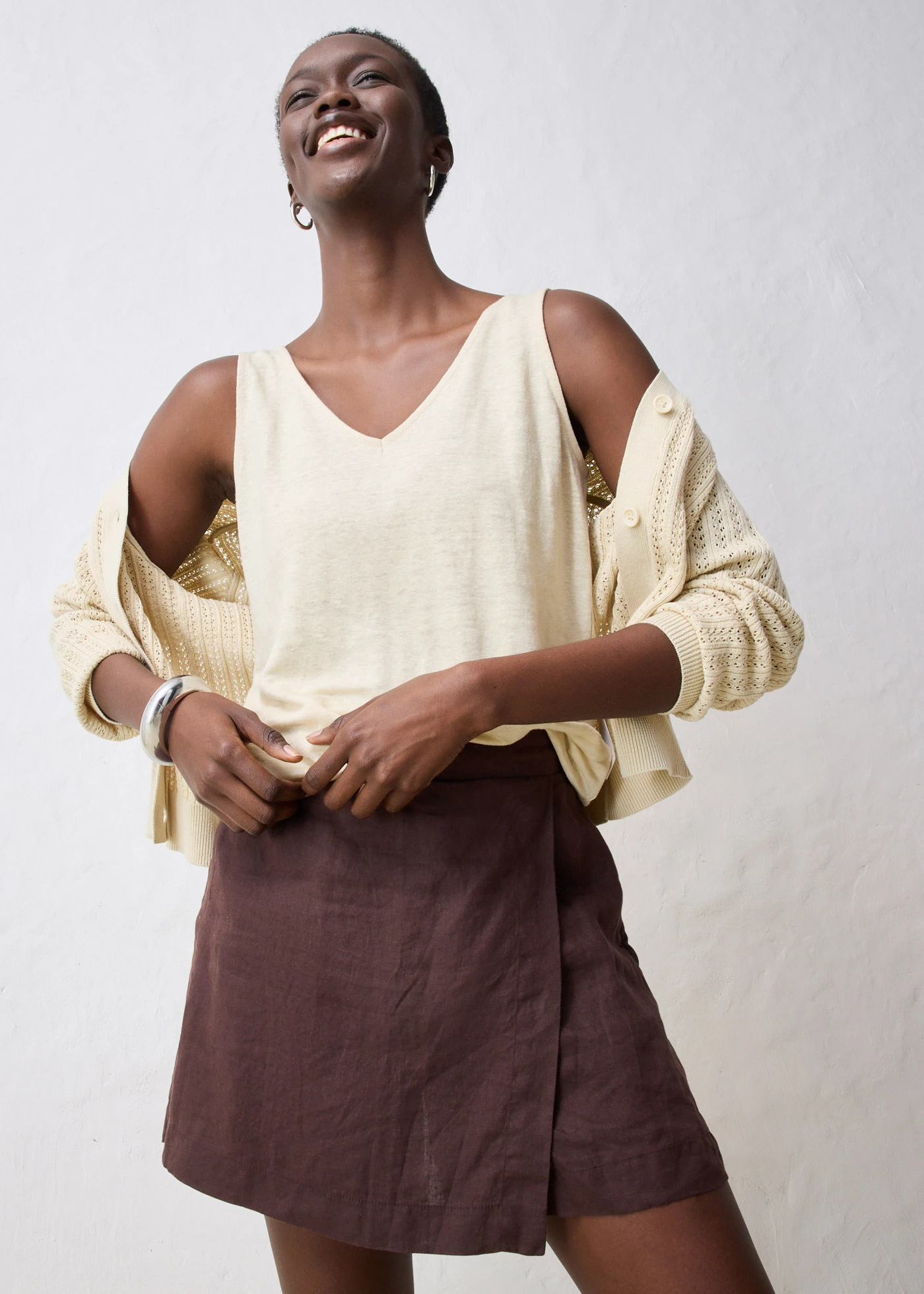 Débardeur 100% lin • sable clair • Boutique bonprix