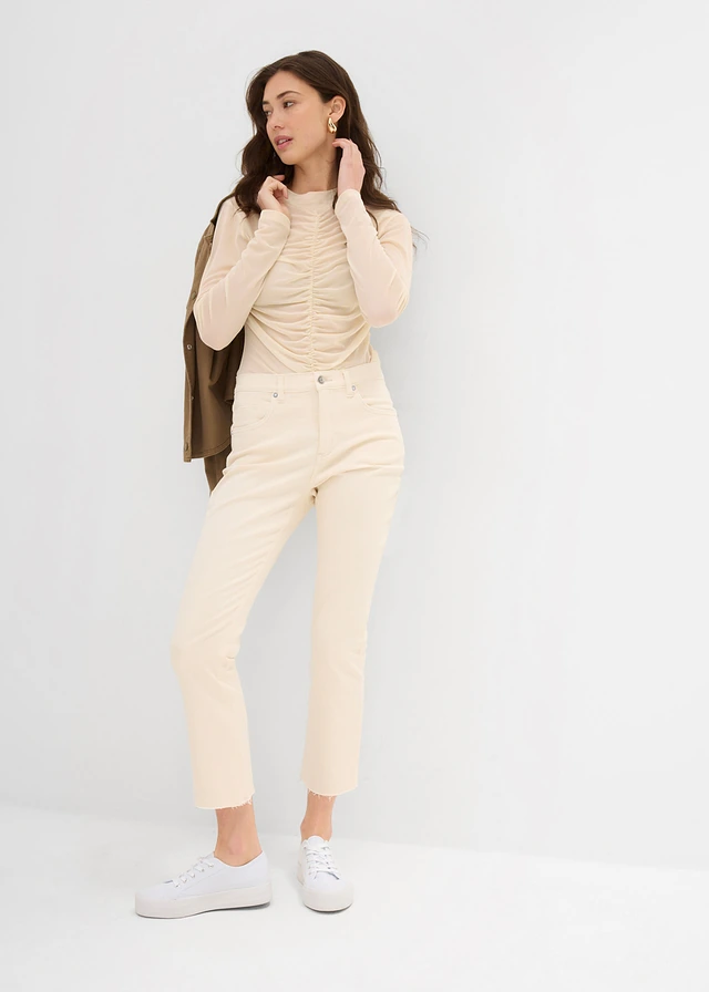 Bootcut jeans high waist, cropped • ecru denim • product-page.page-title-suffix