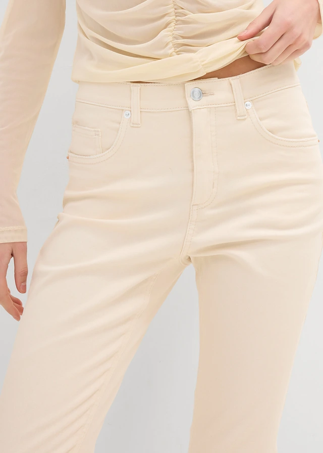 Bootcut jeans high waist, cropped • ecru denim • product-page.page-title-suffix