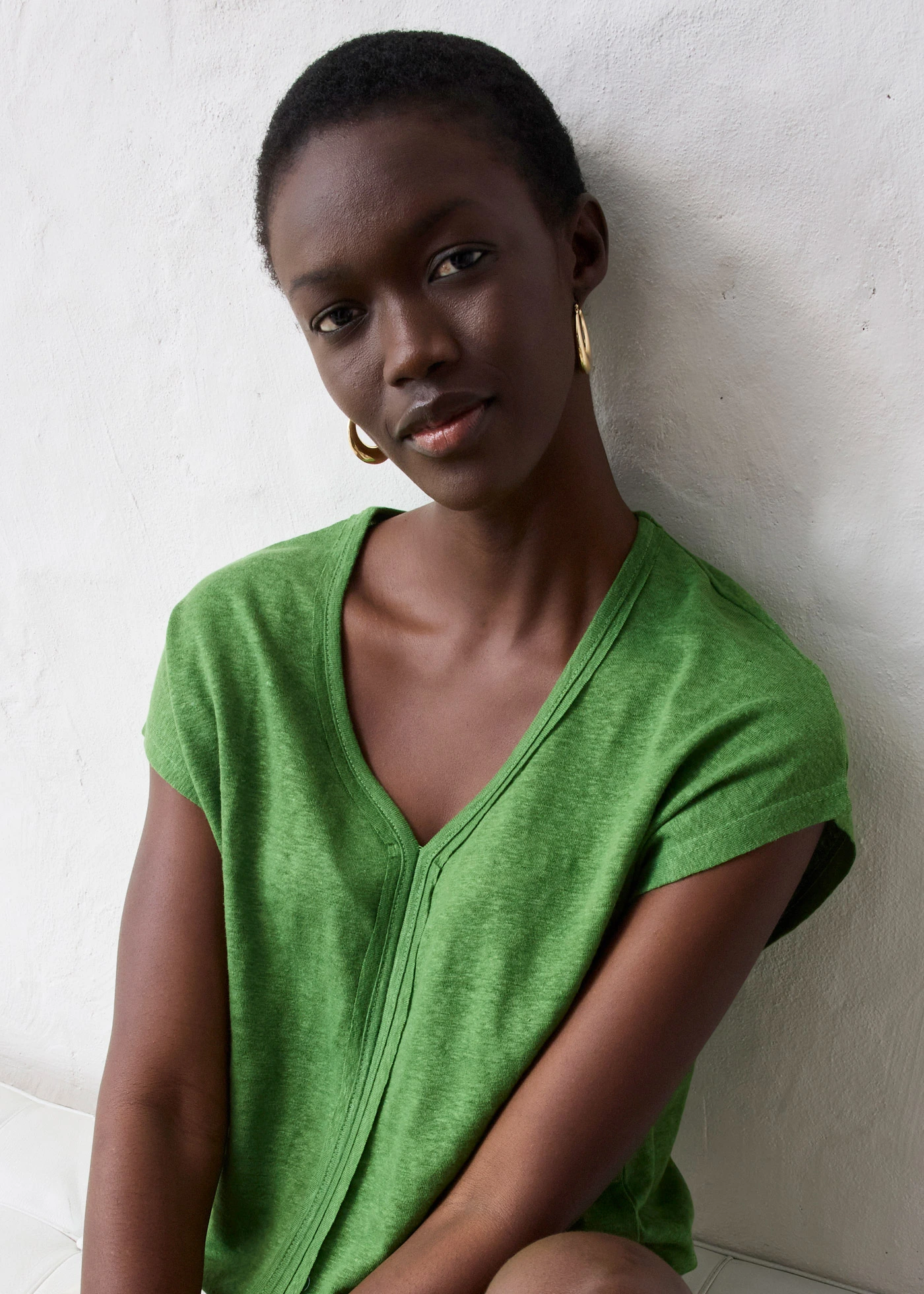 T-shirt 100% lin • vert forêt • Boutique bonprix