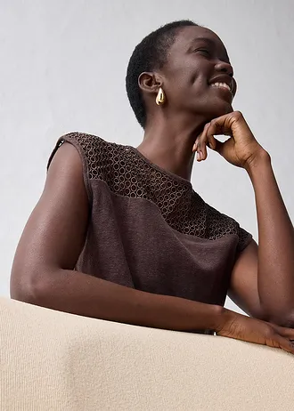 Top din in 100% • maro închis • magazin bonprix