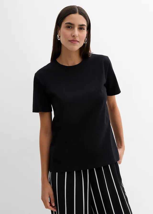 T-shirt van biologisch katoen, Kleur: zwart
