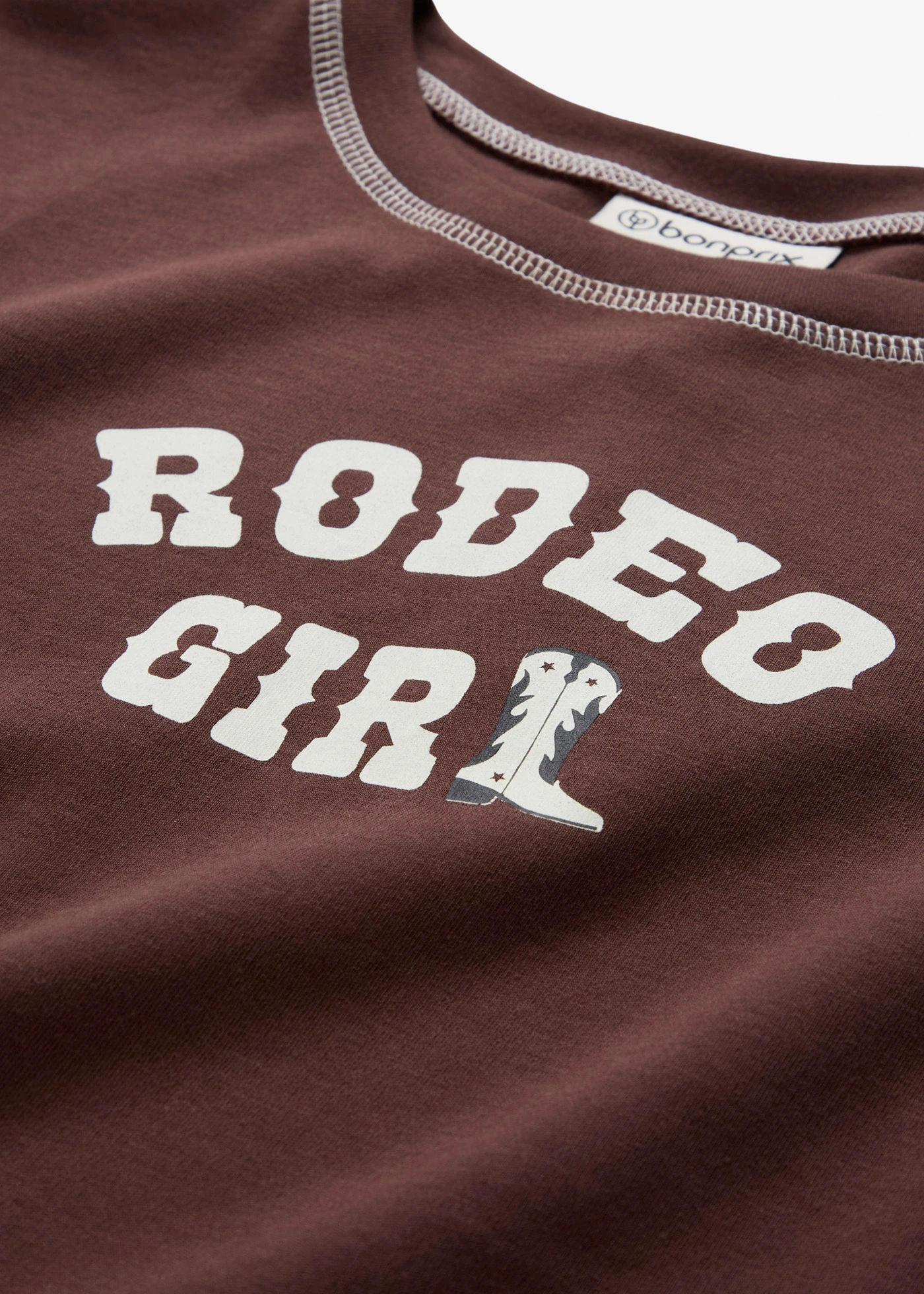 T-shirt van biologisch katoen • terrabruin-wolwit met print • bonprix online shop