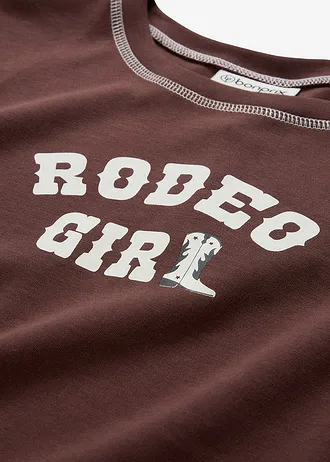 T-shirt van biologisch katoen • terrabruin-wolwit met print • bonprix online shop