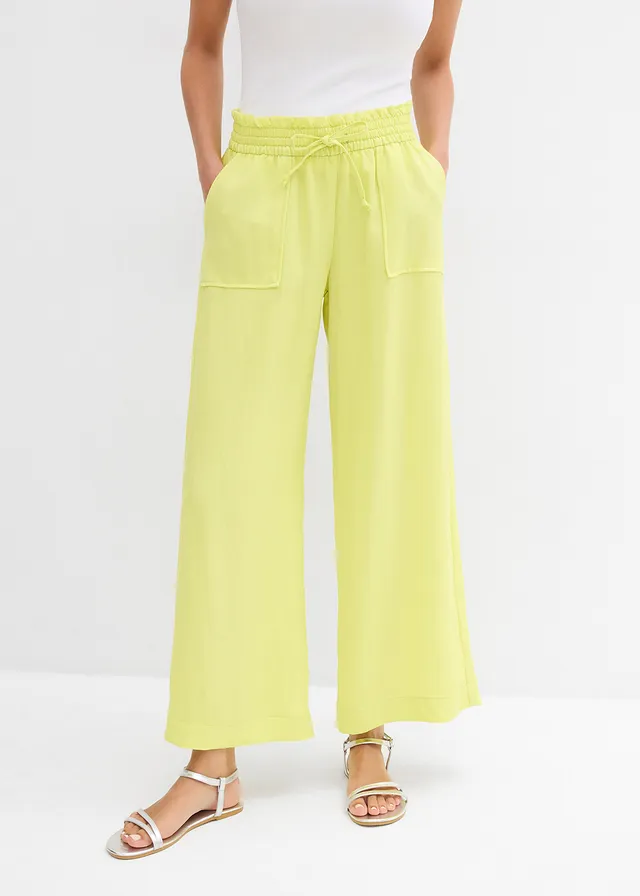 Culotte van een vloeiende lyocellmix, Kleur: citrusgeel