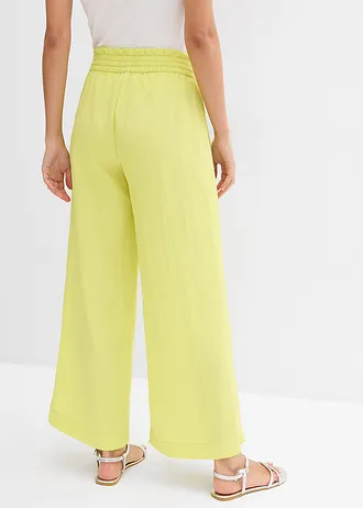 Pantalon large et fluide en lyocell mélangé • jaune citron • Boutique bonprix