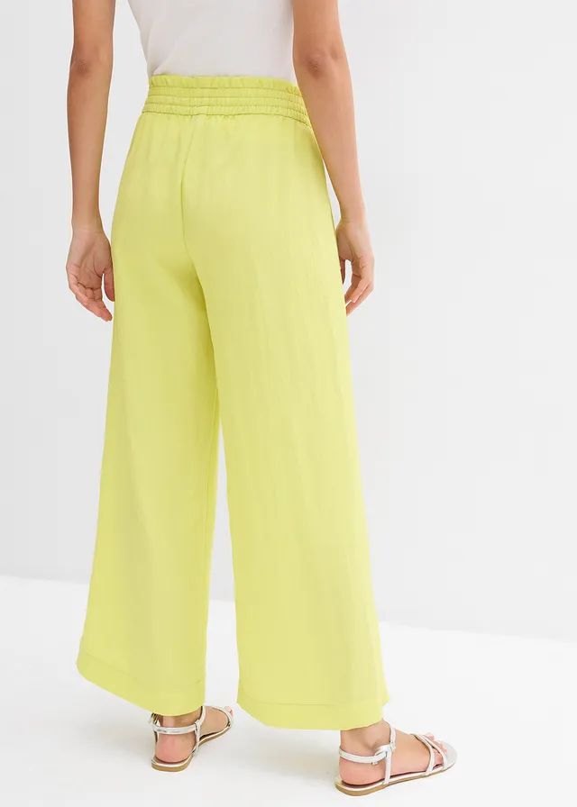 Culotte van een vloeiende lyocellmix, Kleur: citrusgeel