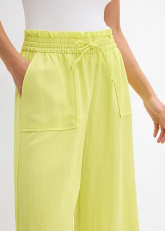 Pantalon large et fluide en lyocell mélangé • jaune citron • Boutique bonprix