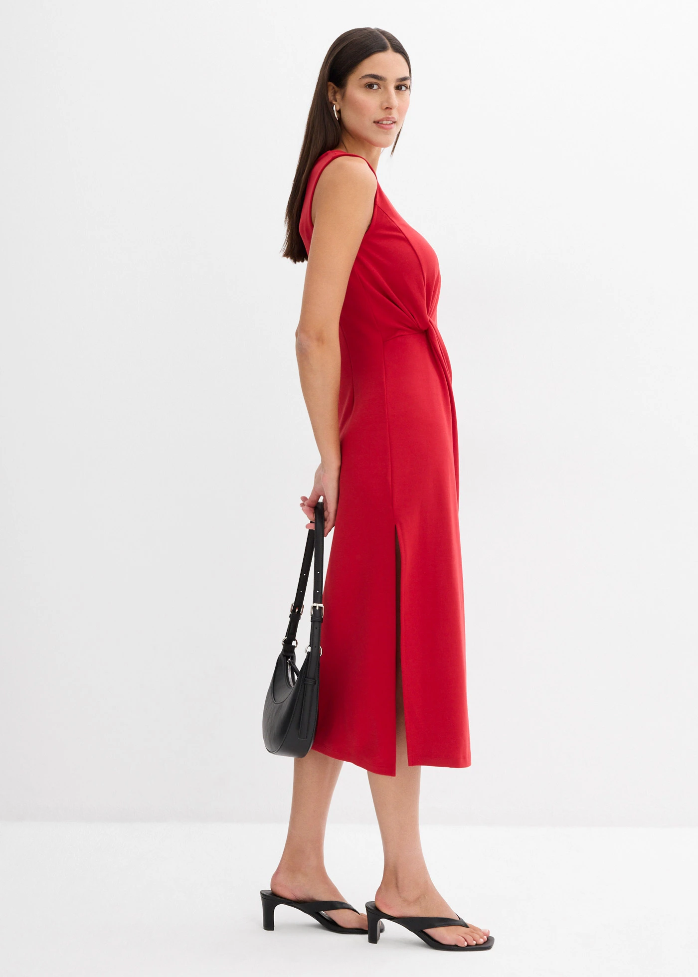 Midi jurk van comfortabel Punto di Roma • chilirood • bonprix online shop