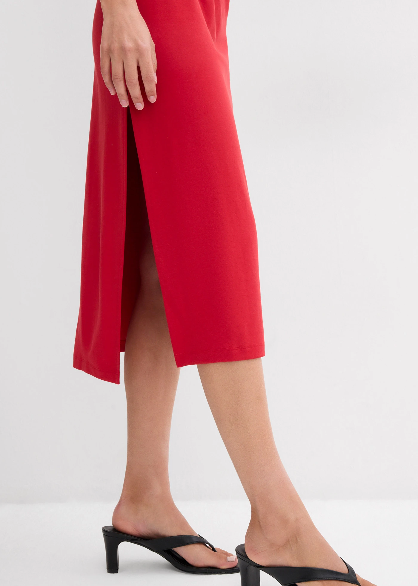 Midi jurk van comfortabel Punto di Roma • chilirood • bonprix online shop