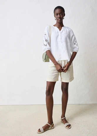 Tunika z czystego lnu • biały • sklep bonprix