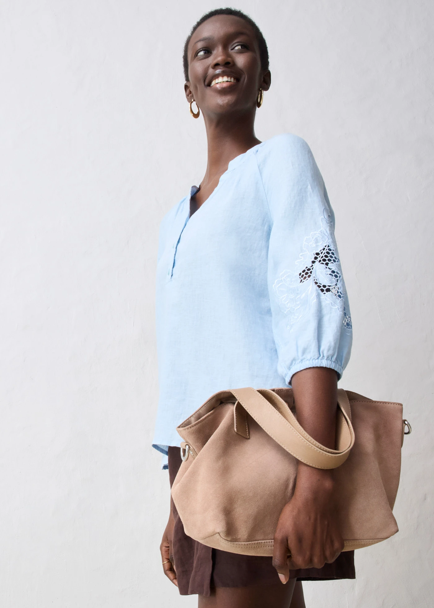 Tunique 100% lin • bleu givré • Boutique bonprix