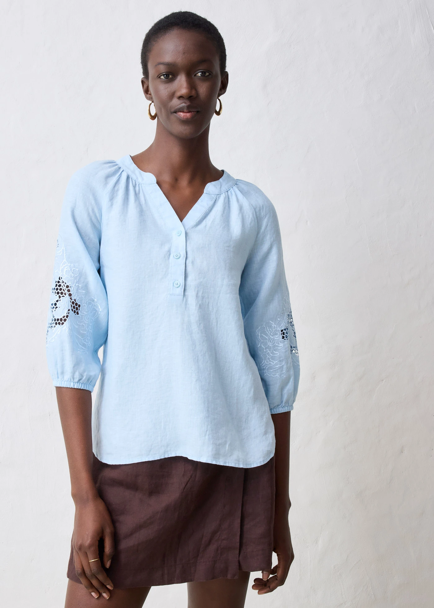 Tuniek van puur linnen • ijsblauw • bonprix online shop