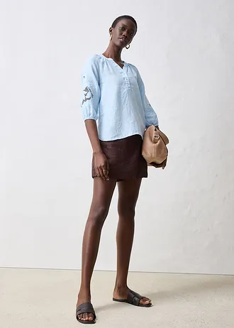 Tuniek van puur linnen • ijsblauw • bonprix online shop