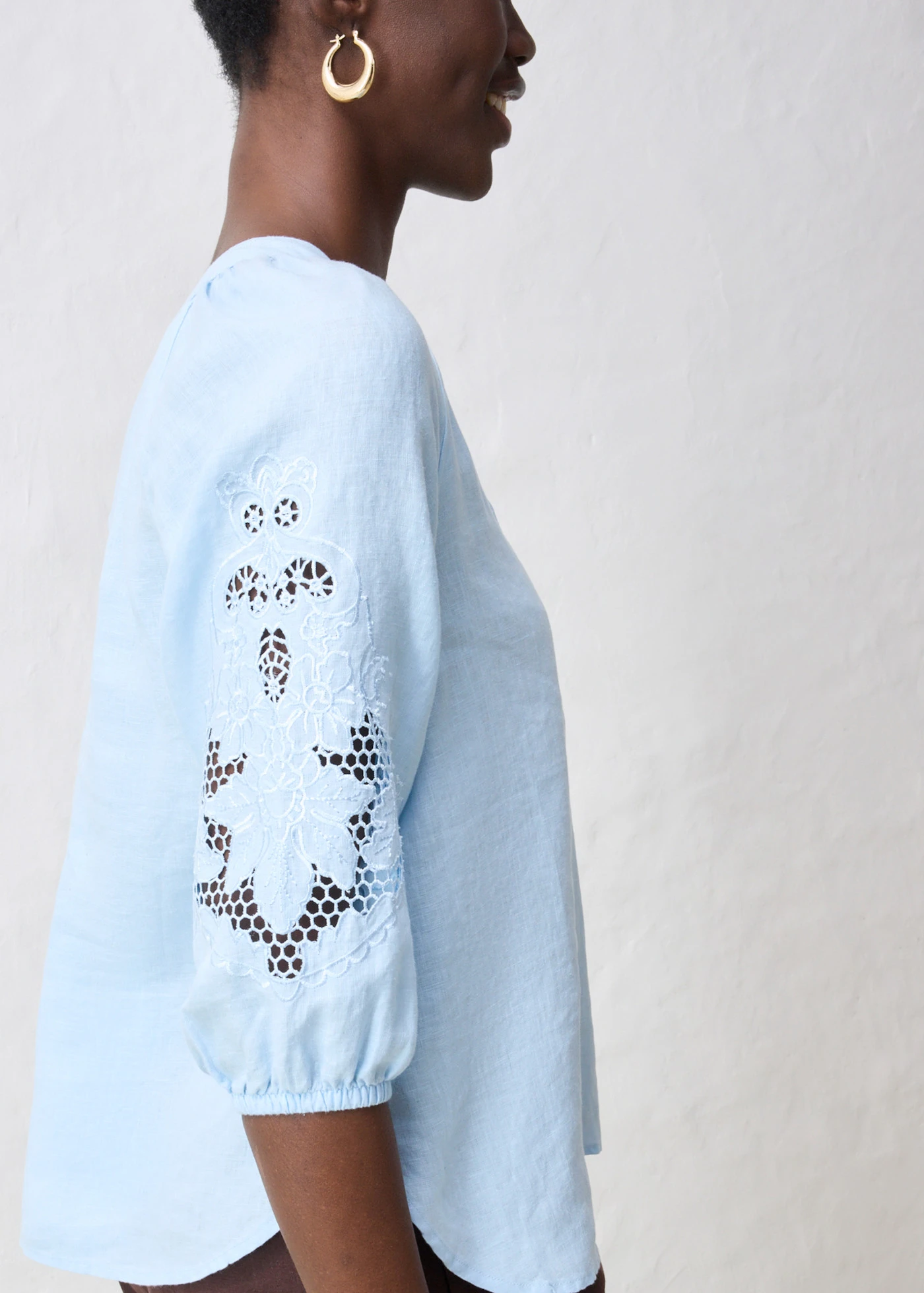 Tunika z czystego lnu • niebieski lodowy • sklep bonprix