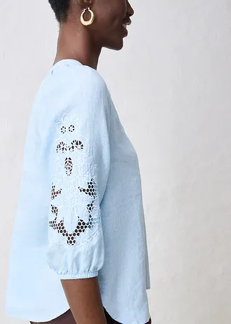 Tuniek van puur linnen • ijsblauw • bonprix online shop