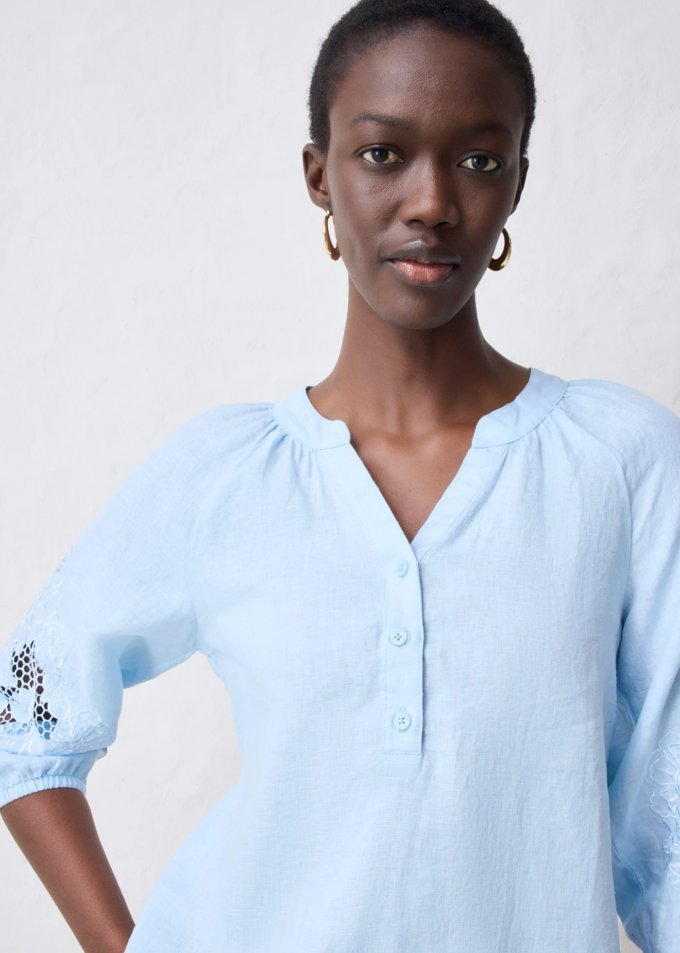 Tuniek van puur linnen • ijsblauw • bonprix online shop