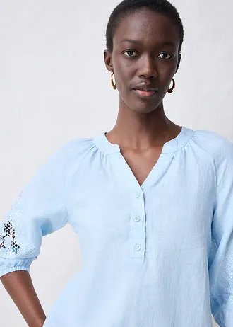 Tuniek van puur linnen • ijsblauw • bonprix online shop