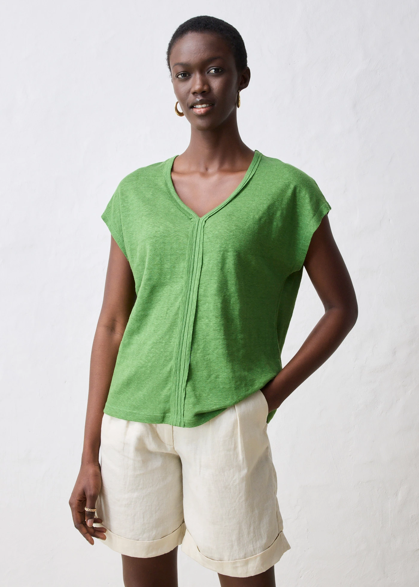 Bluzka z czystego lnu • zielony leśny • sklep bonprix