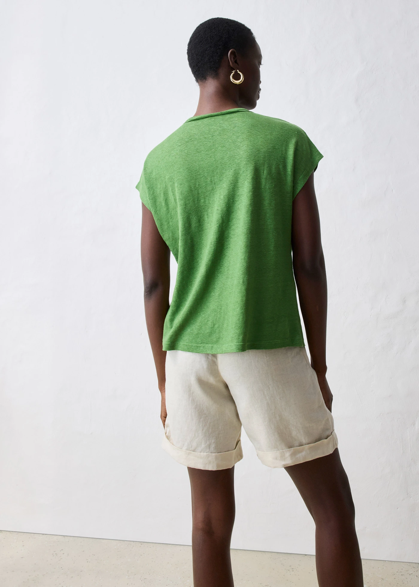 T-shirt 100% lin • vert forêt • Boutique bonprix