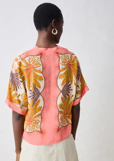 Tuniek van een fijne zijdemix • lichtzalm-lemoncurry • bonprix online shop