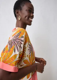 Tuniek van een fijne zijdemix • lichtzalm-lemoncurry • bonprix online shop