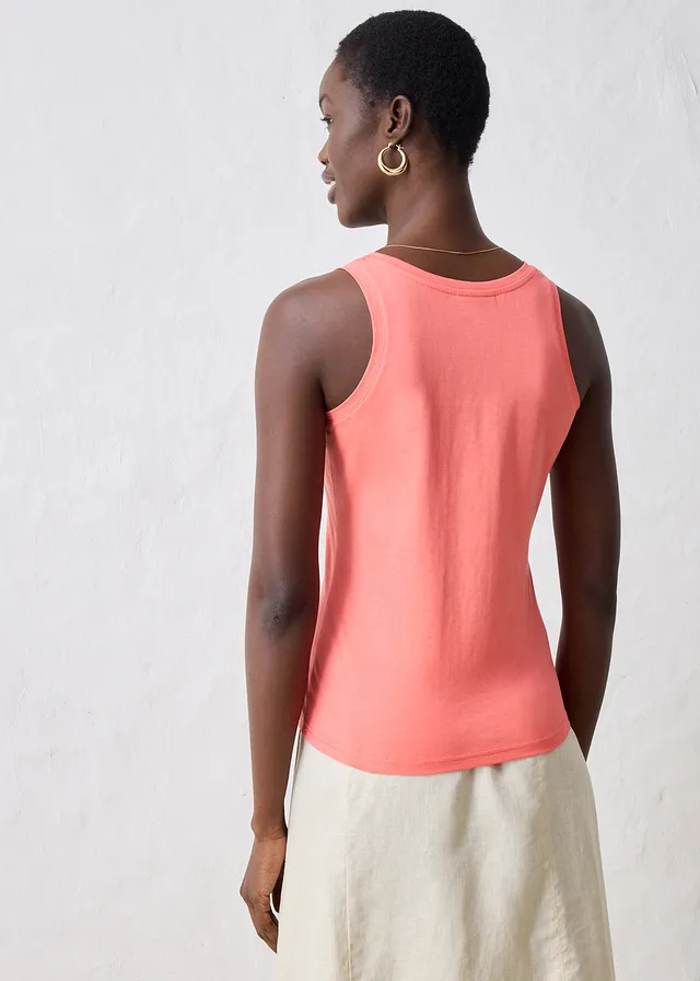 Tanktop met zijde, Kleur: lichtzalm