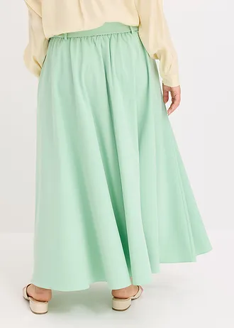 Fustă maxi din material cu viscoză, culoare: verde-mentă