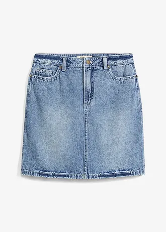 Jupe en jean, taille mi-haute, peu extensible