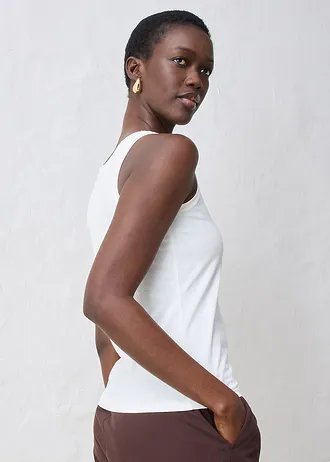 Tílko s podílem hedvábí • přírodní bílá • bonprix obchod