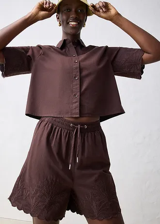 Short avec soie • marron foncé • Boutique bonprix