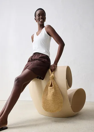 Tílko s podílem hedvábí • přírodní bílá • bonprix obchod