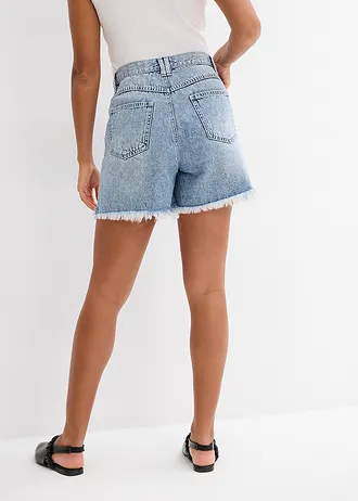 Džínové šortky High Waist, nízký podíl streče, barva: ledově modrý denim used