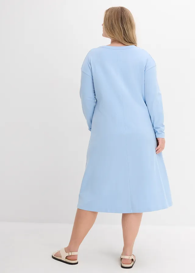 Robe en jersey 100% coton épais, Couleur: bleu clair