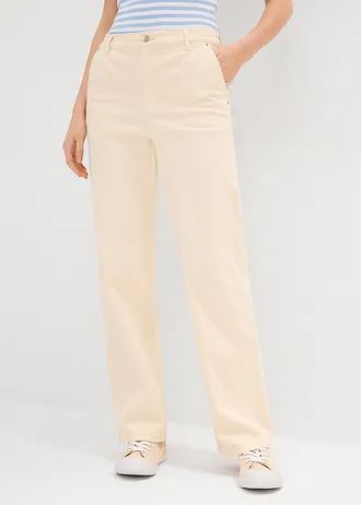 Straight jeans high waist, low stretch • ecru • bonprix online shop