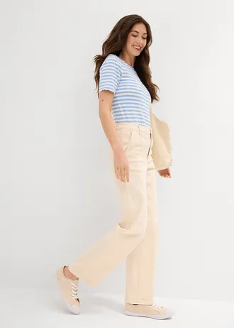 Straight jeans high waist, low stretch • ecru • bonprix online shop