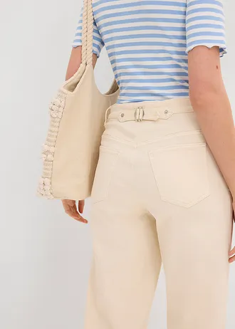 Straight jeans high waist, low stretch • ecru • bonprix online shop