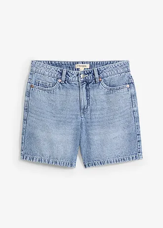 Džínsové bermudy, stredná výška pásu, farba: modrá denim used