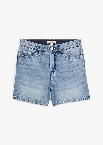 Jeans short high waist, low stretch, Kleur: blauw denim used