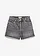 Short en jean taille haute, peu extensible, Couleur: noir denim used
