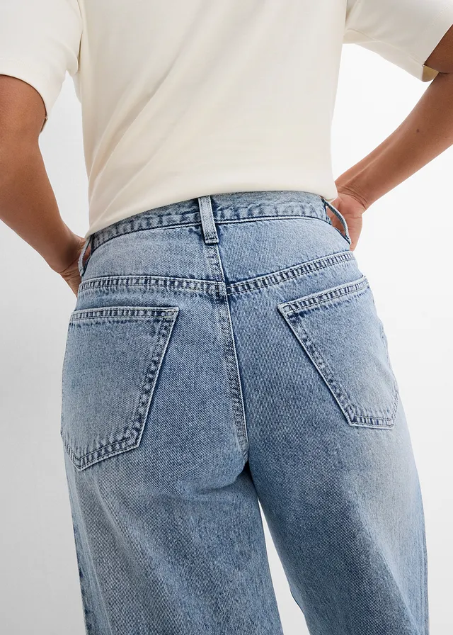 Jean large, taille mi-haute, peu extensible • bleu glacier denim used • product-page.page-title-suffix