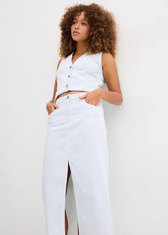 Džínová sukně • bílá s proužky • bonprix obchod