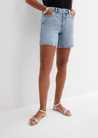 Jeansshort, mid waist • ijsblauw denim used • bonprix online shop